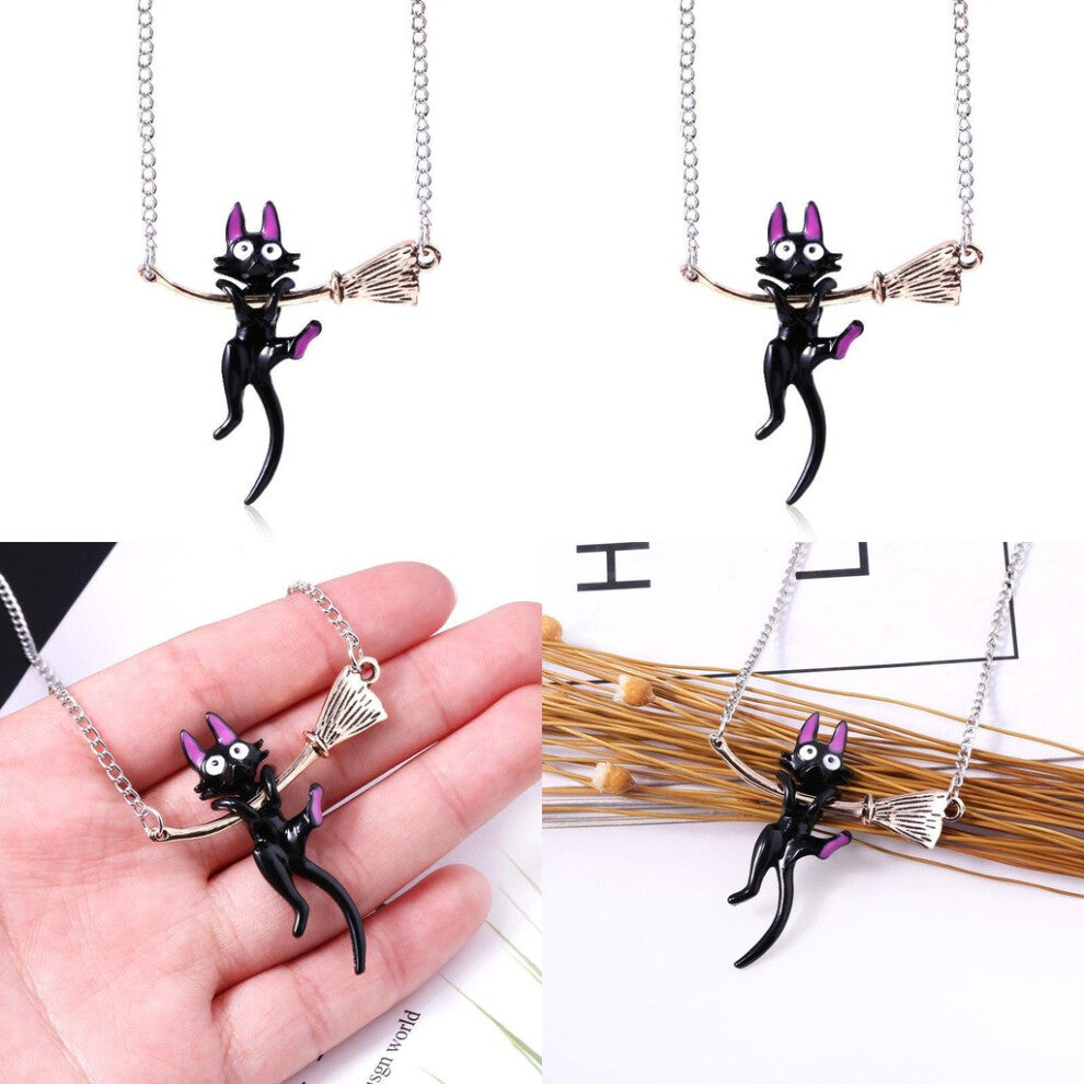 Service Delivery Kikis Naughty Black Cat Broom Necklace For Fans Gift Anime
