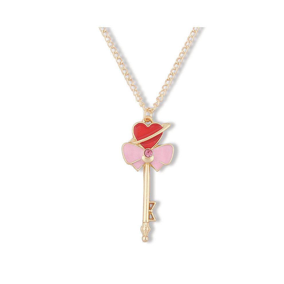 (Style G) Captor Sakura Card Sailor Moon Pendant Necklace With Magic Wand Heart And Design