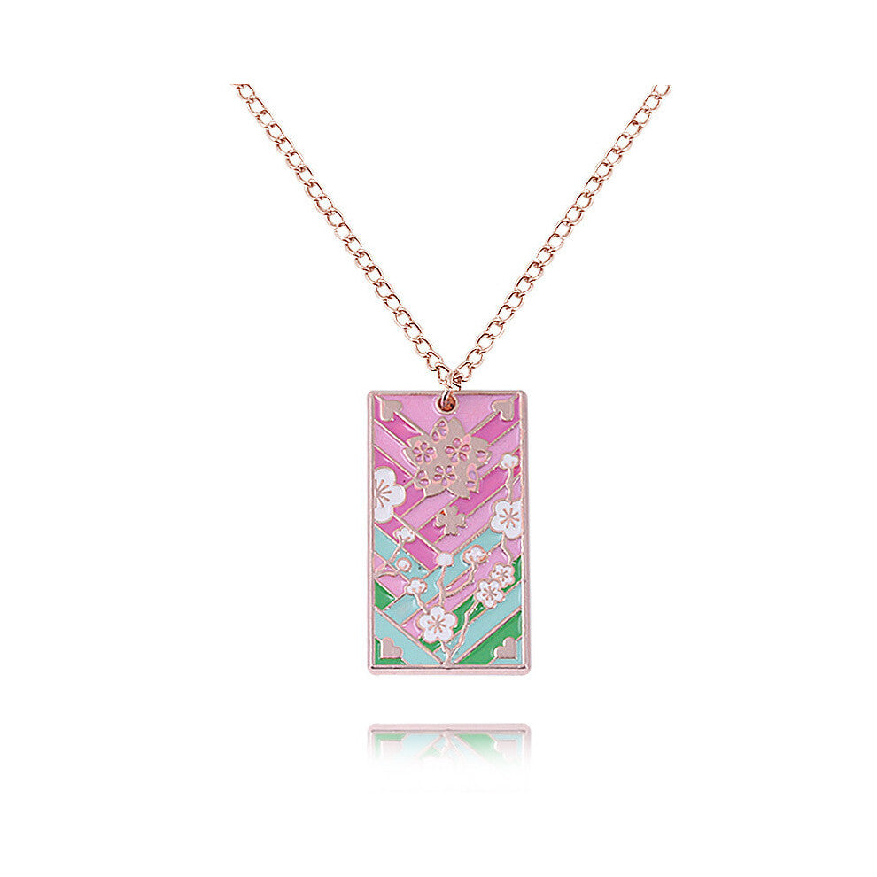 (Miri Pink) Slayer Kimetsu Demon No Yaiba Tomioka Giyuu Necklace Pendant Anime Fans For