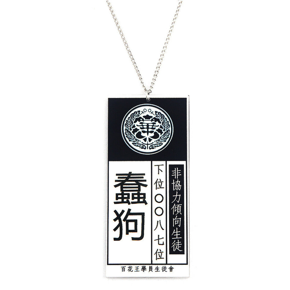 (Dumb Dog ) Kakegurui Acrylic Necklace Jabami Yumeko Pendant With Chain For Anime Fan Gift