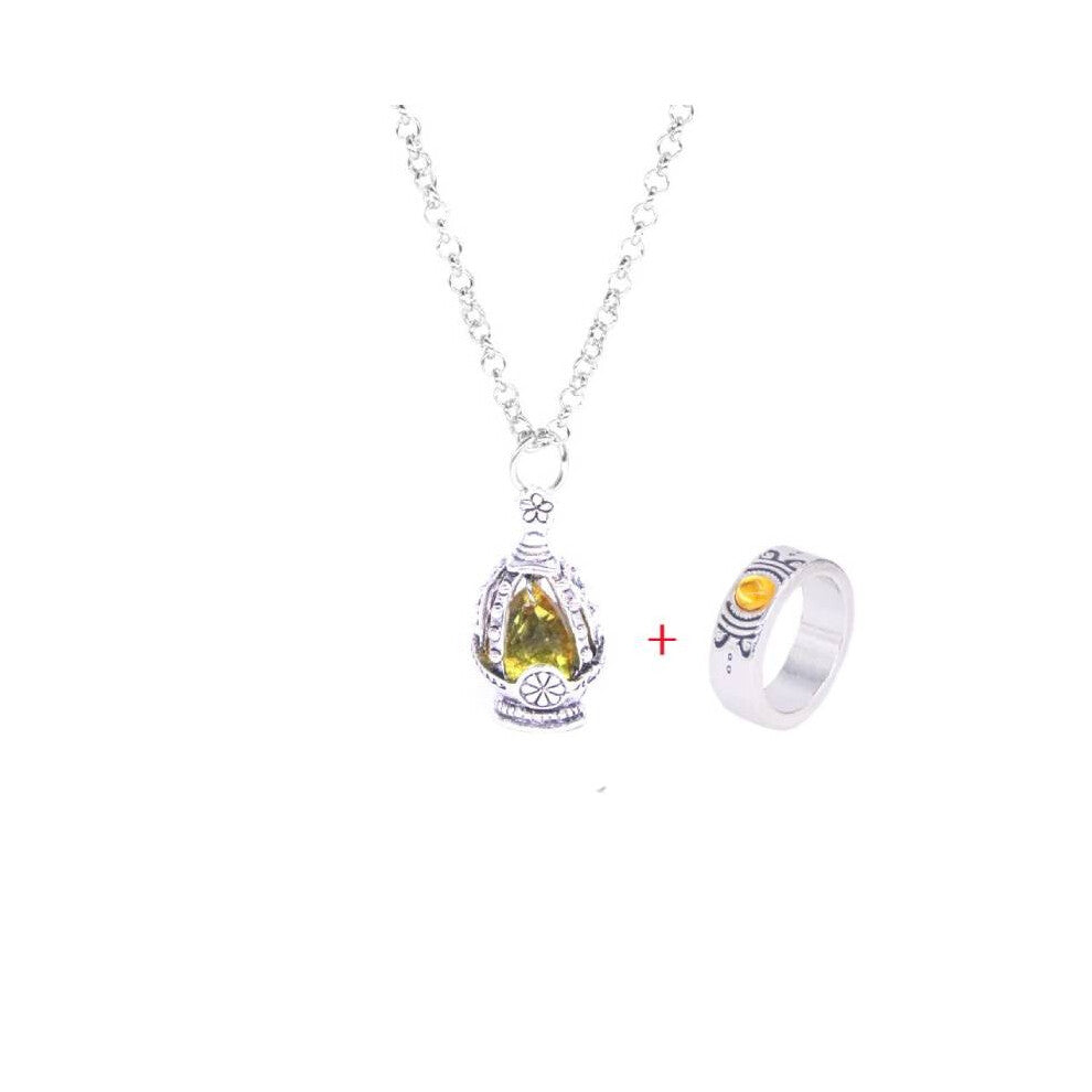 (Yellow ) Magi Puella Madoka Magica Anime Necklace And Ring For Collectors Gift And Fan
