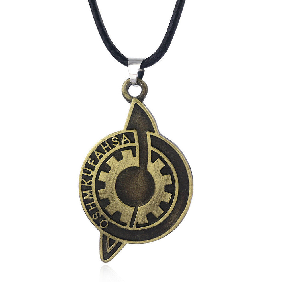 (Style A) Steins Anime Gate Necklace With Alloy Gear Pendant And Leather Gift For Chain