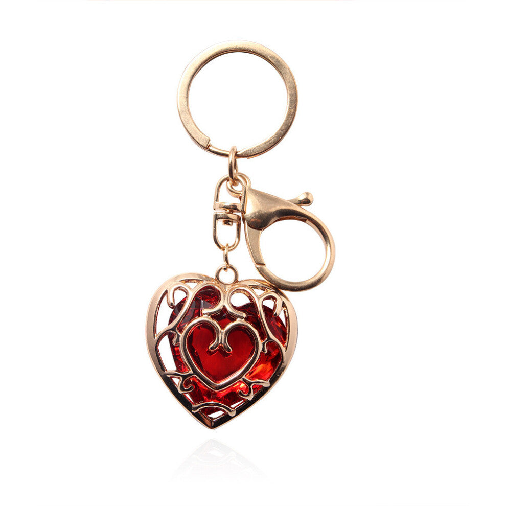 (Red Pendant) Of Legend The Zelda Hollow Out Heart Shaped Crystal Necklace Anime Cosplay For