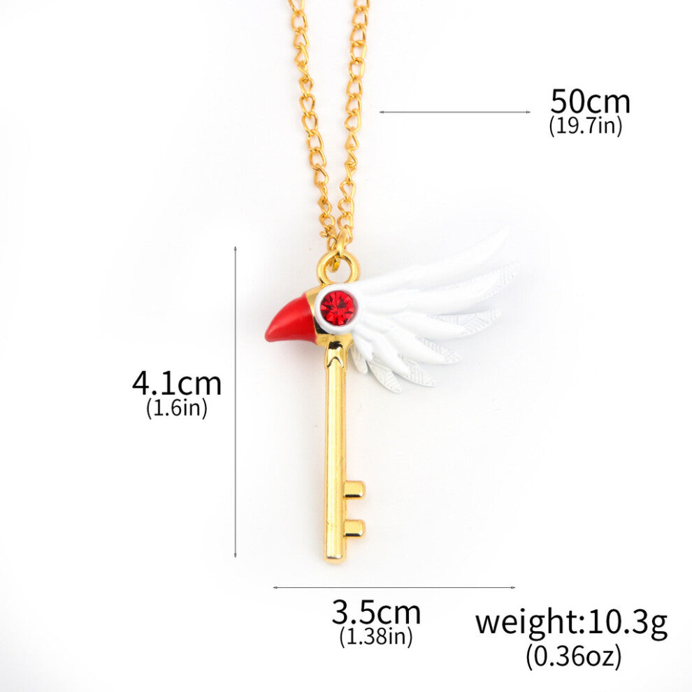 (Necklace) Magic Caraptor Sakura Bird Head Necklace With Adjustable Chain For Fans Anime
