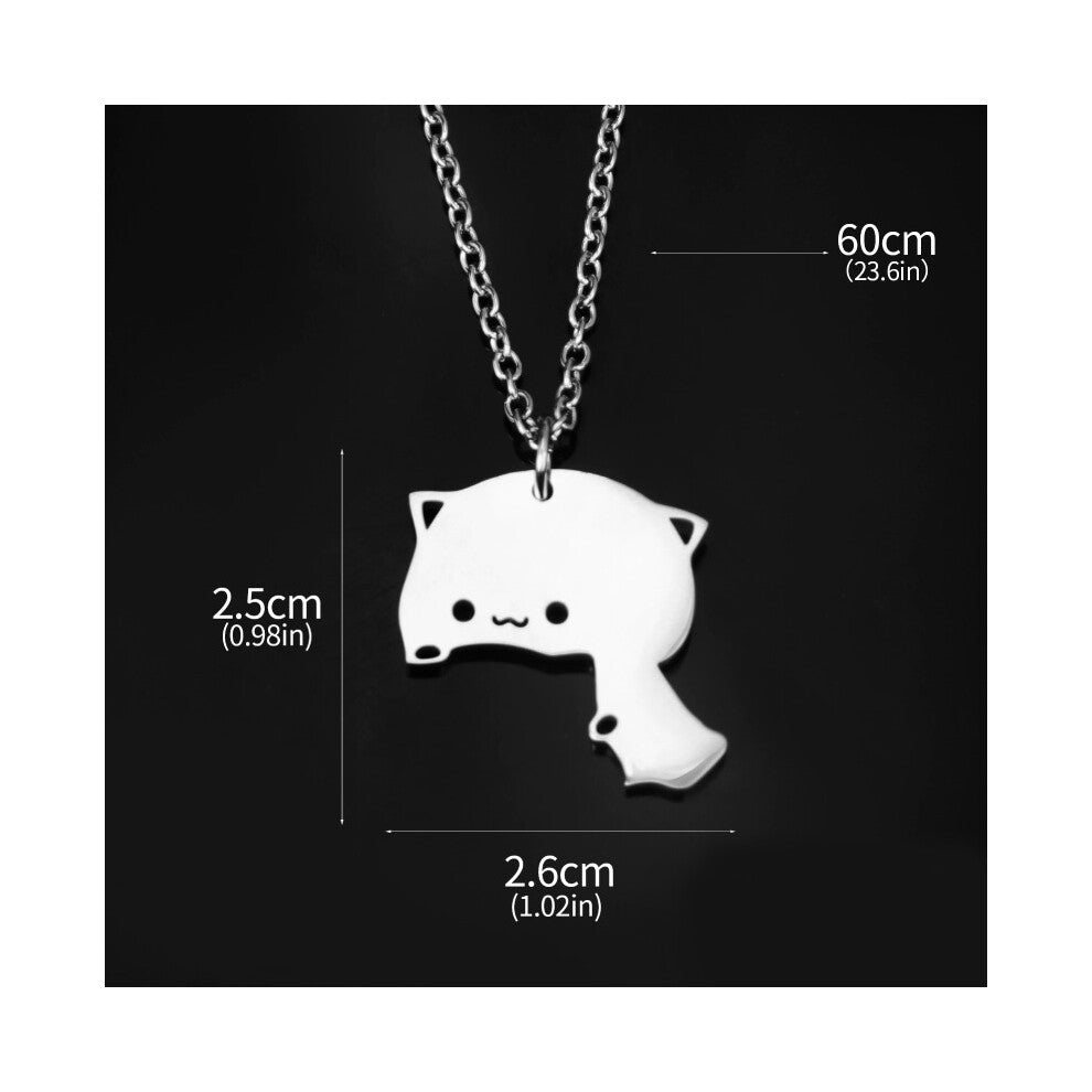 (Style A) Peach Animal Cat Cat Necklace Stainless Steel Jewelry Gifts Pendant Fashion