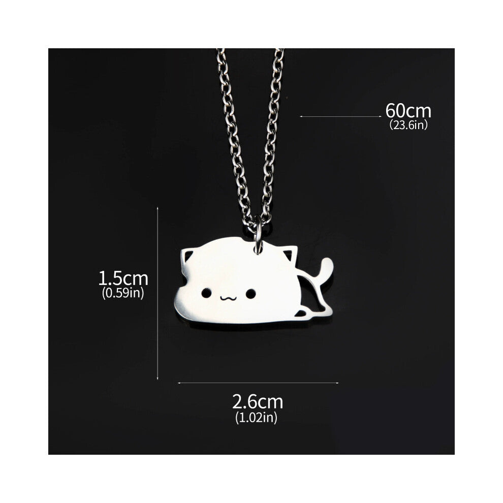 (Style B) Peach Animal Cat Cat Necklace Stainless Steel Jewelry Gifts Pendant Fashion