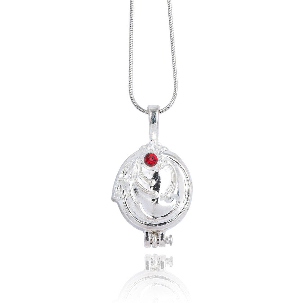 (Silver) Vampire Diaries The Red Rhinestone Decoration Openable Alloy Necklace For Fans
