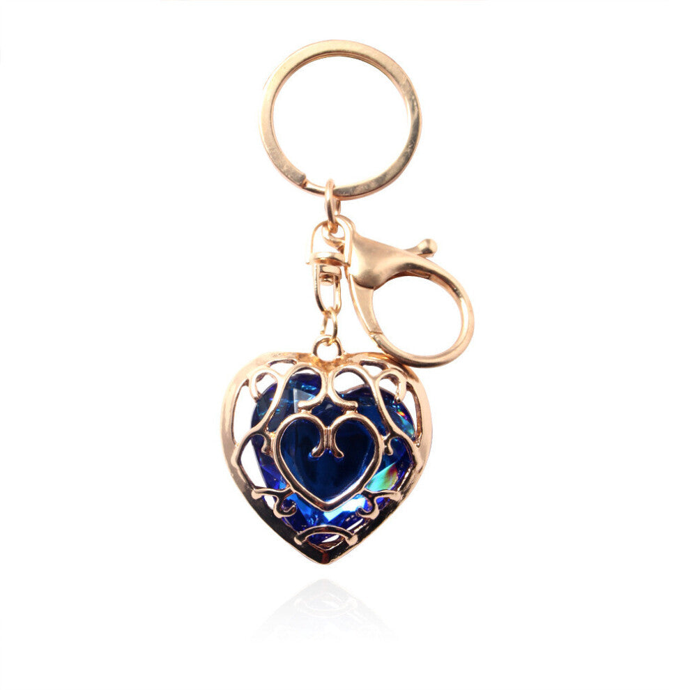 (Blue Pendant) Of The Legend Zelda Hollow Out Heart Shaped Crystal Necklace For Cosplay Anime
