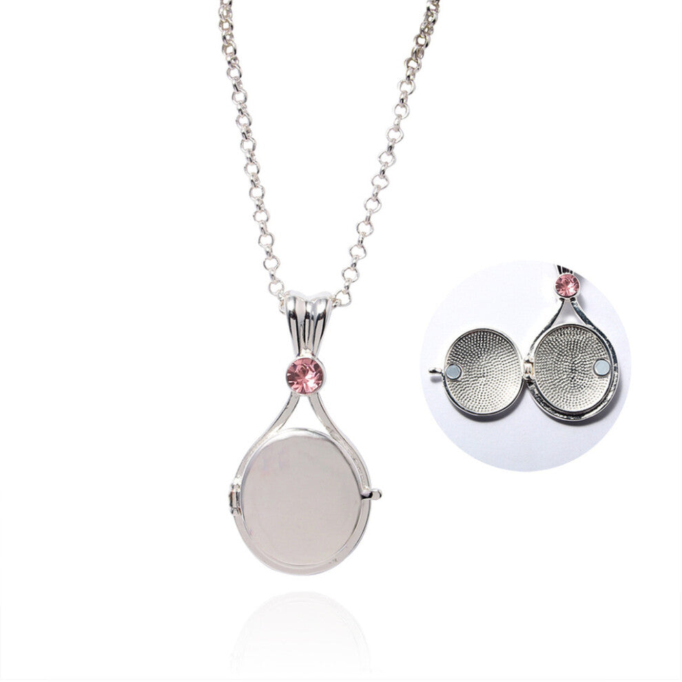 (StyleE) Footprints In H2o The Sand Simulated Diamond Gemstone Pendant Oval Necklace