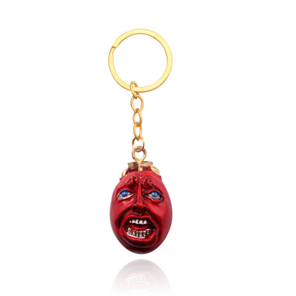 (StyleE) Beruseruku Creative Oval Red Portrait Necklace Pendant For Keychain Collectors