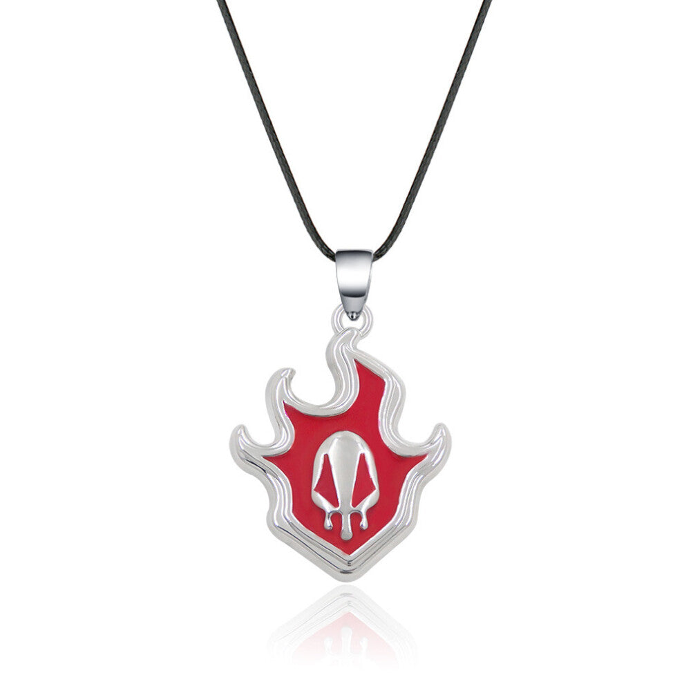 (Style22) Ichigo Kurosaki Bleach Bull Head Skull Mask Flame Metal Pendant Necklace