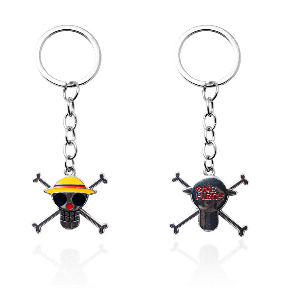 (Style2) Piece One Luffy Ace Tony Straw Hat Wanted Poster Pendant Necklace Keychain
