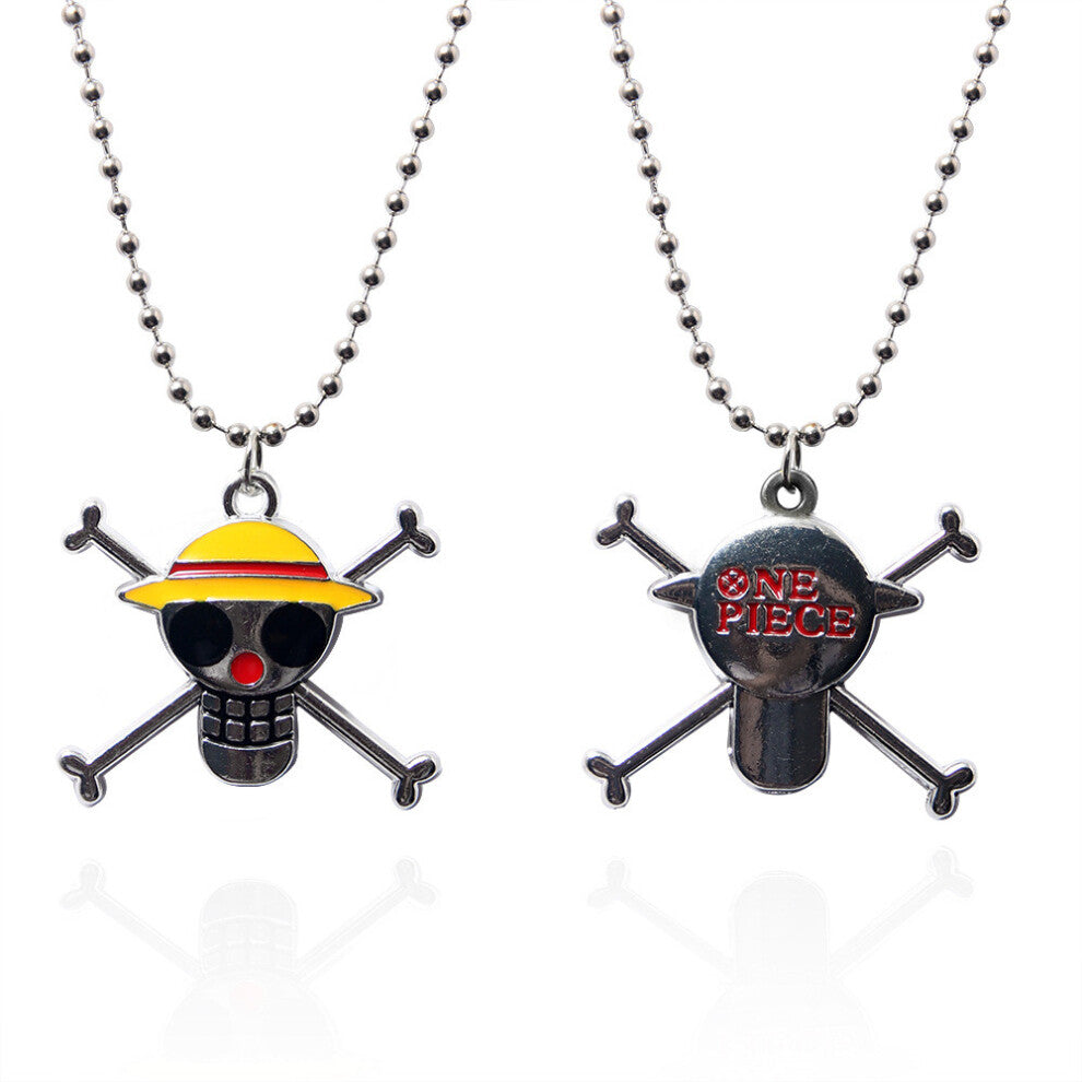 (Style6) Piece One Luffy Ace Tony Straw Hat Wanted Poster Pendant Necklace Keychain