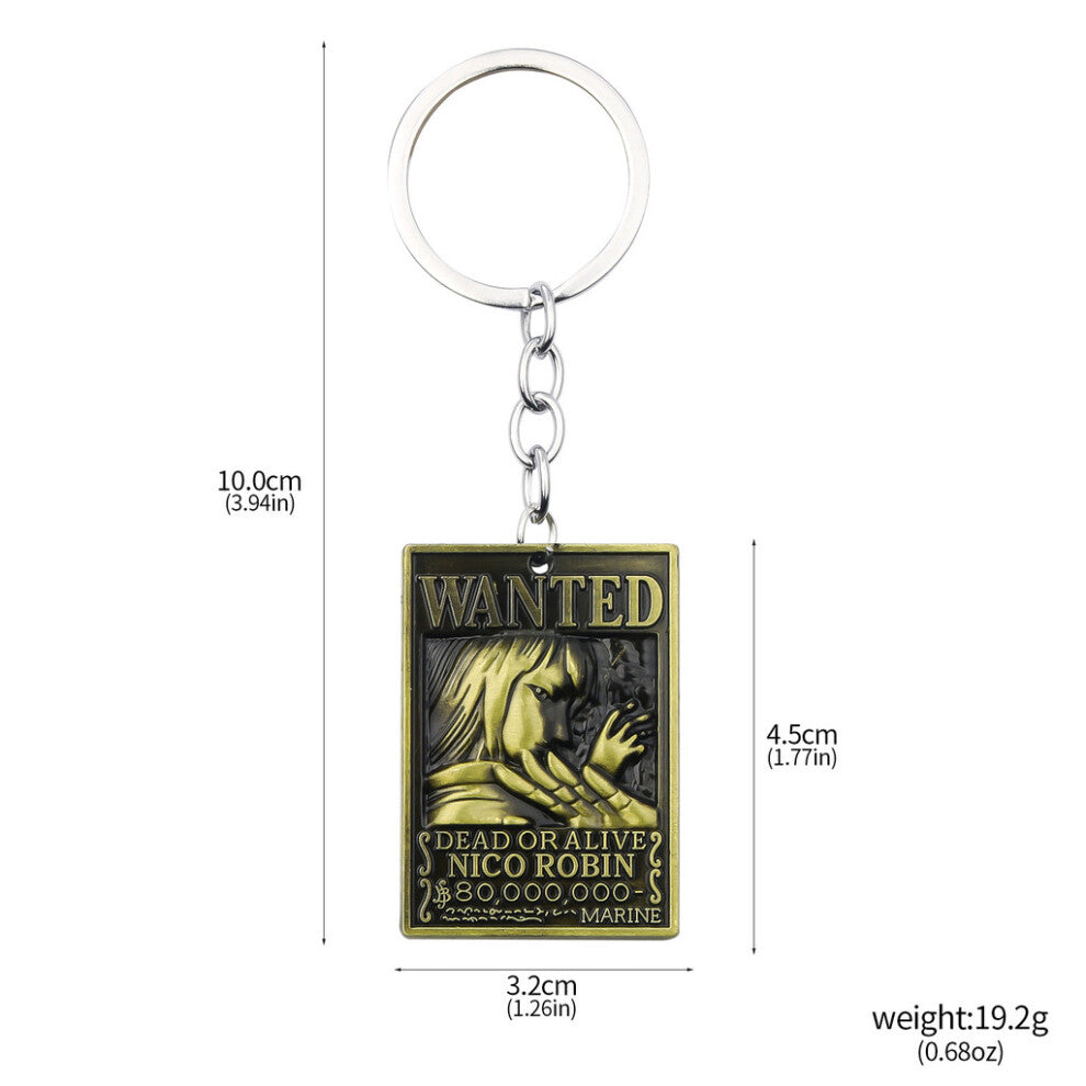 (Style34) Piece One Luffy Ace Tony Straw Hat Wanted Poster Pendant Necklace Keychain