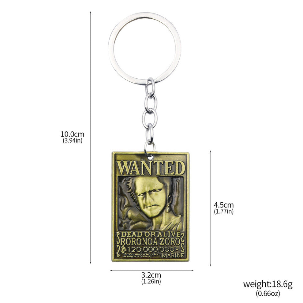 (Style35) Piece One Luffy Ace Tony Straw Hat Wanted Poster Pendant Necklace Keychain