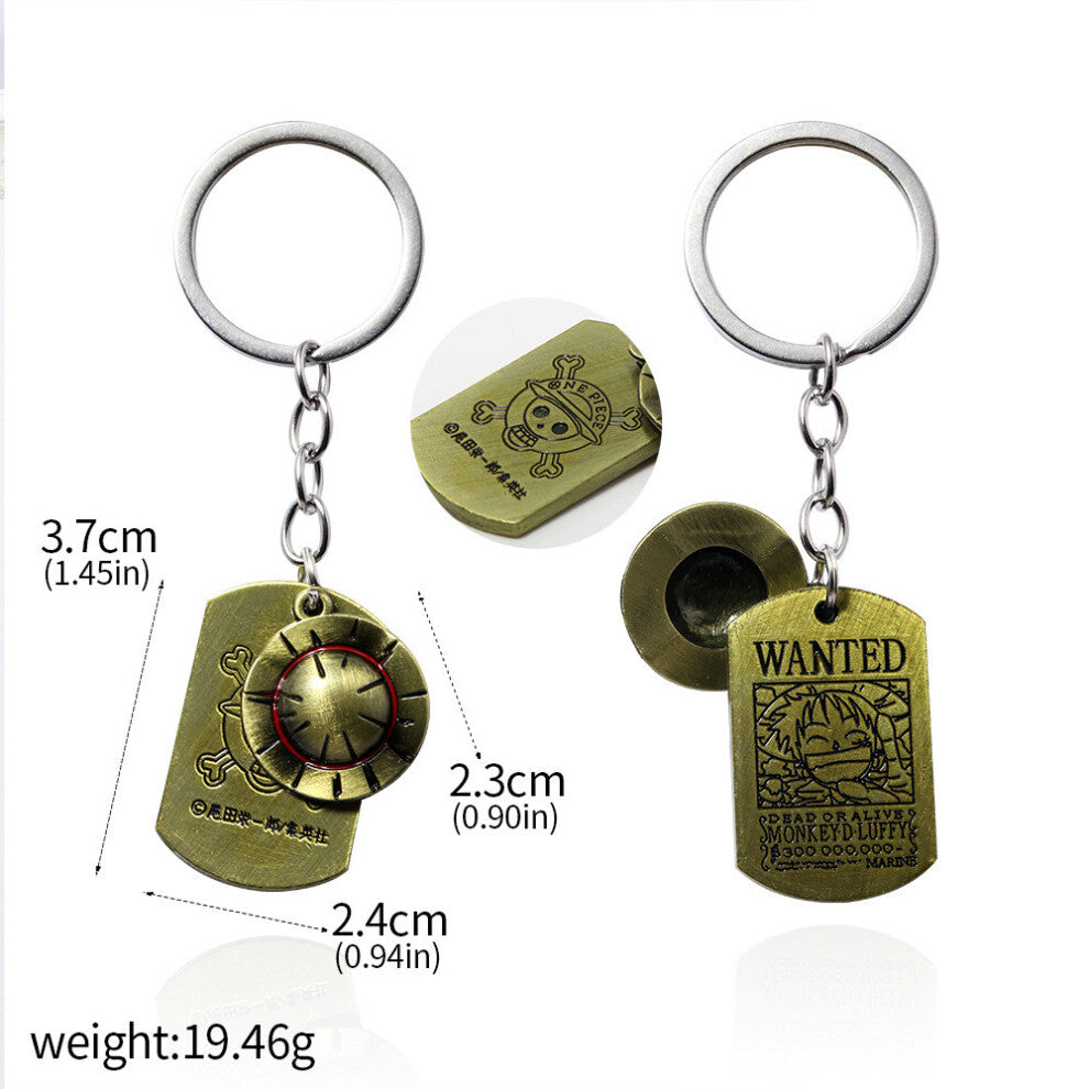 (Style18) One Luffy Piece Ace Tony Straw Hat Wanted Poster Necklace Keychain Pendant