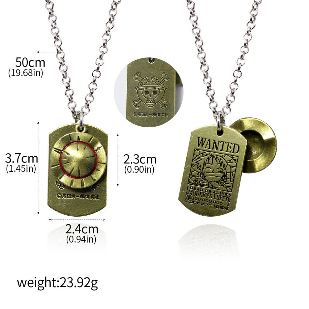 (Style19) One Luffy Piece Ace Tony Straw Hat Wanted Poster Necklace Keychain Pendant