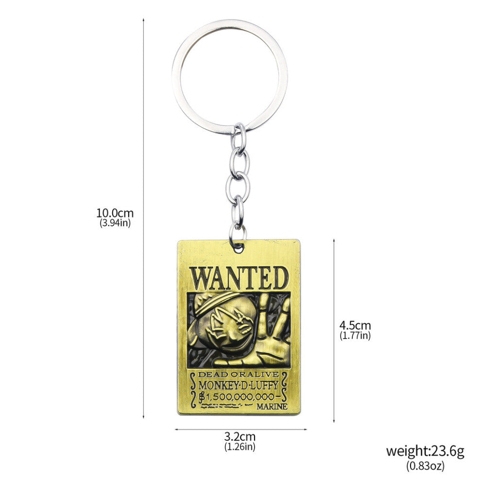 (Style38) One Luffy Piece Ace Tony Straw Hat Wanted Poster Necklace Keychain Pendant