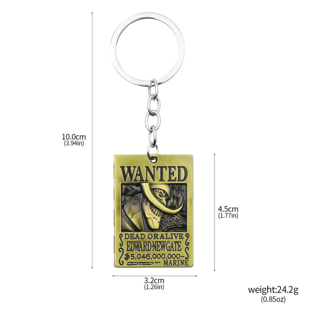 (Style39) One Luffy Piece Ace Tony Straw Hat Wanted Poster Necklace Keychain Pendant