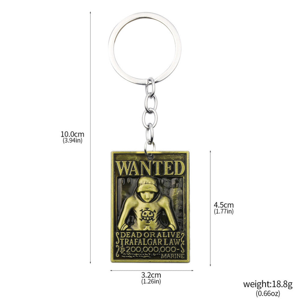 (Style40) One Luffy Piece Ace Tony Straw Hat Wanted Poster Necklace Keychain Pendant