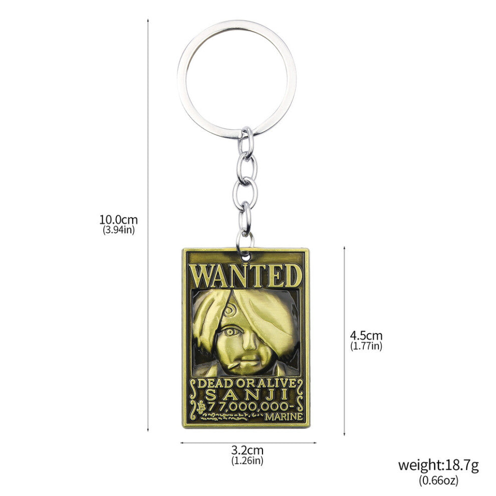 (Style41) One Luffy Piece Ace Tony Straw Hat Wanted Poster Necklace Keychain Pendant