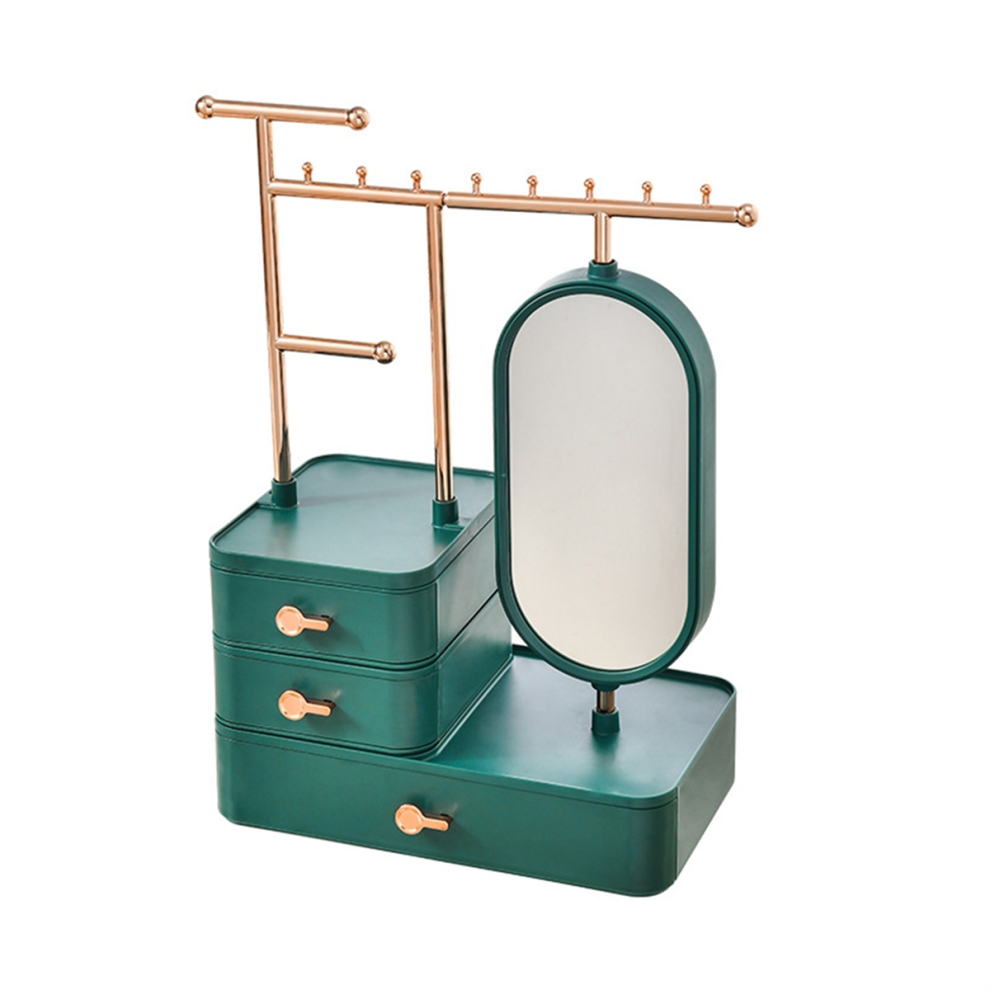 Jewelry Box Organizer with Mirror & Drawer, for Earrings, Bracelets-B
