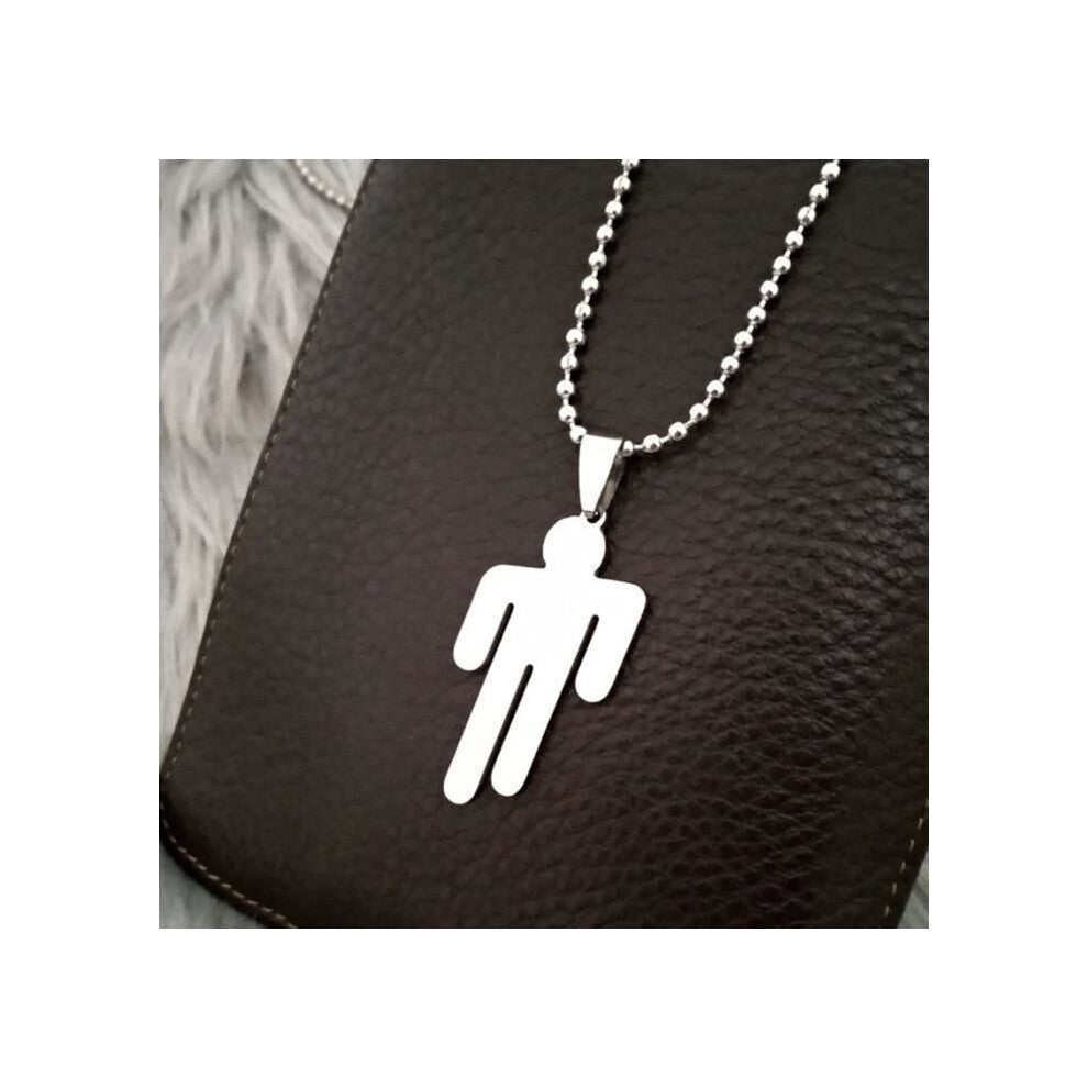 Billie Eilish necklace, round strand, stainless steel, titanium steel, pendant, 70 cm