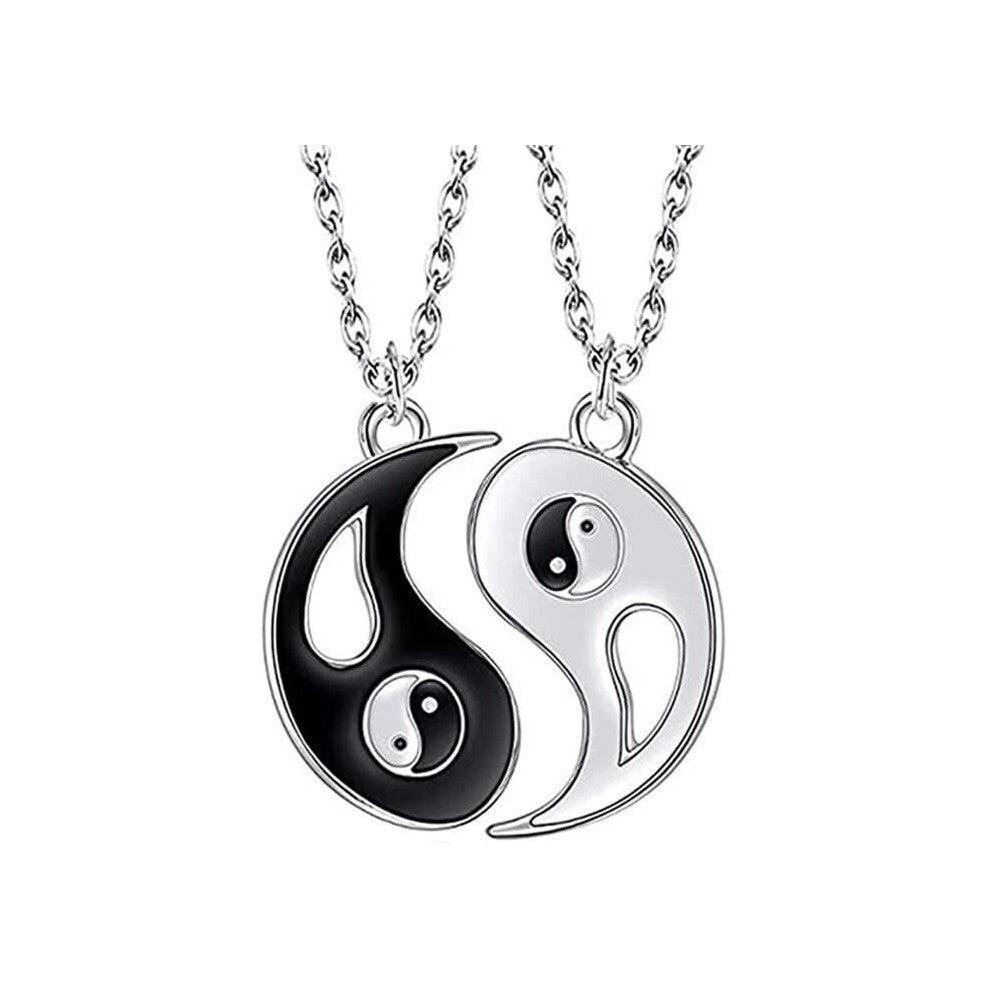 Pendant Necklace Unspecified Tai Chi Yin Yang 2 PCS Alloy Gold Steel