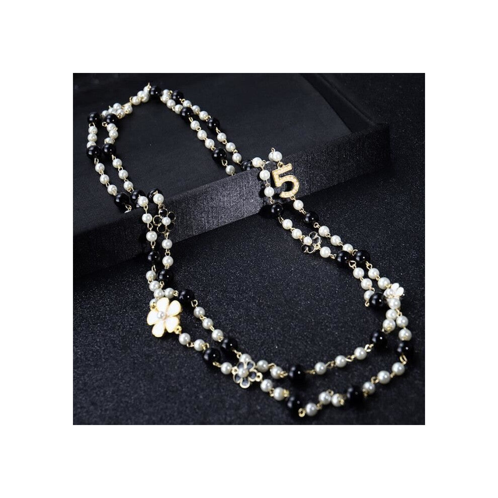 Necklace Black Model 0Z010K01 Alloy + Pearl 168 cm Women