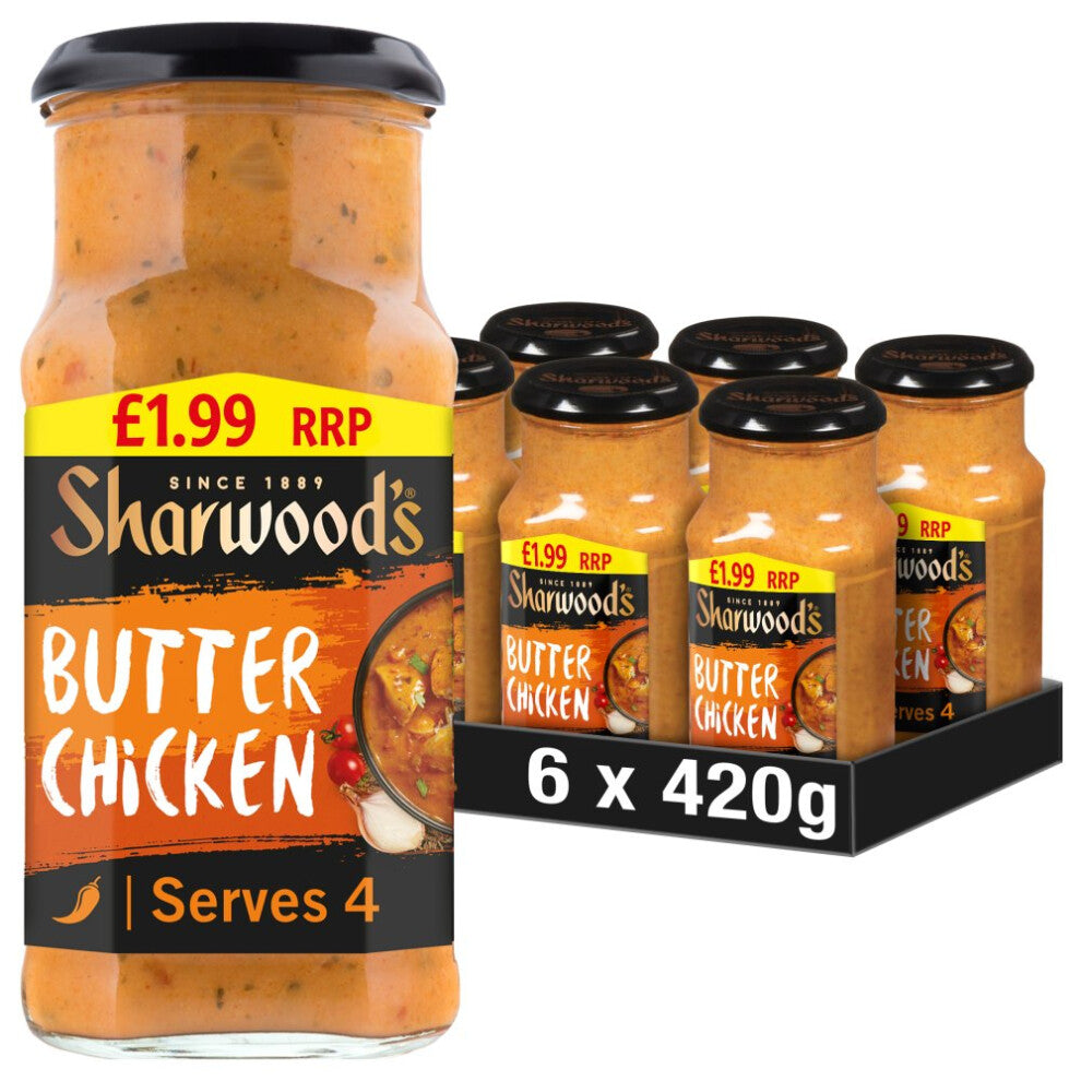 Sharwood's Indian Butter Chicken Curry Cooking Sauce 420g (Pack of 6)