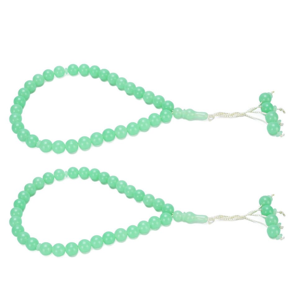 2 Pcs Glowing Prayer Beads Necklace Bracelet 33 Beads 14mm Luminous Rosary