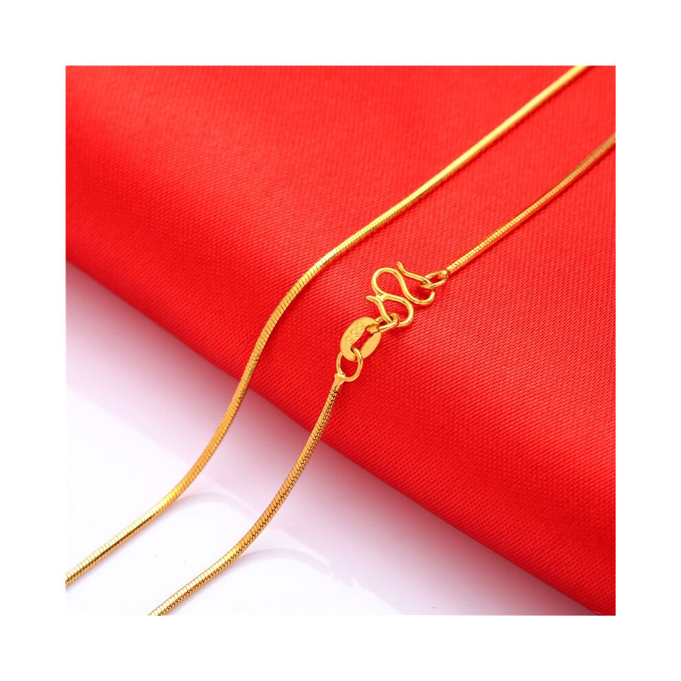 (Clavicle Chain) Gold Brass Plated Classic Personality Thin Necklace Water Chain Wave Gift
