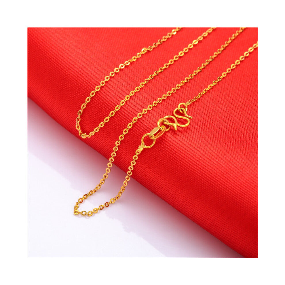 (O Chain) Gold Brass Plated Classic Personality Thin Necklace Water Chain Wave Gift