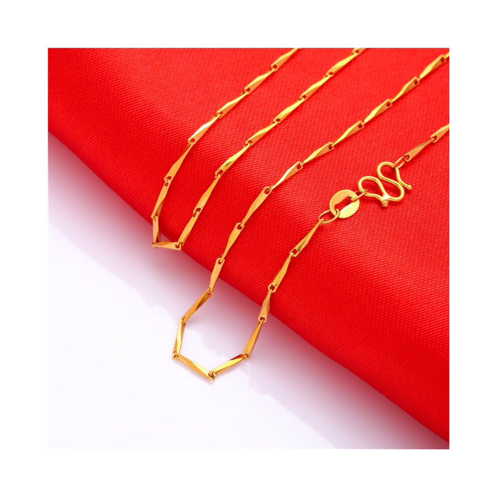 (Sunflower Seeds) Gold Brass Plated Classic Personality Thin Necklace Water Chain Wave Gift