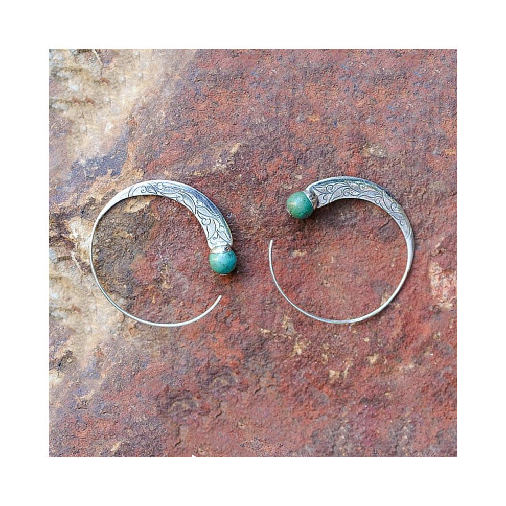 Jewelry New Vintage Turquoise Capricorn Hoop Earrings Stud Ear Gifts Engagement