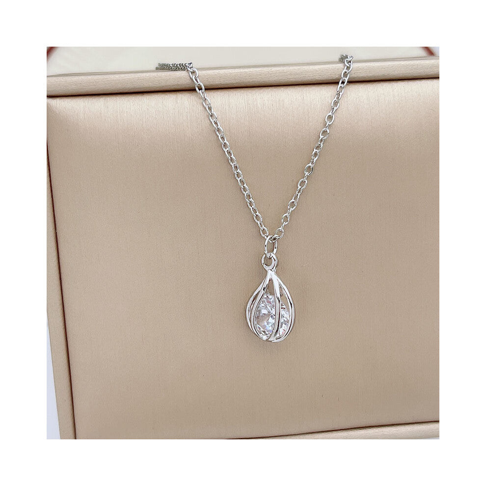 Elegant Inlaid Necklace Collarbone Chain Trinket Pendant Female Stylish Charming