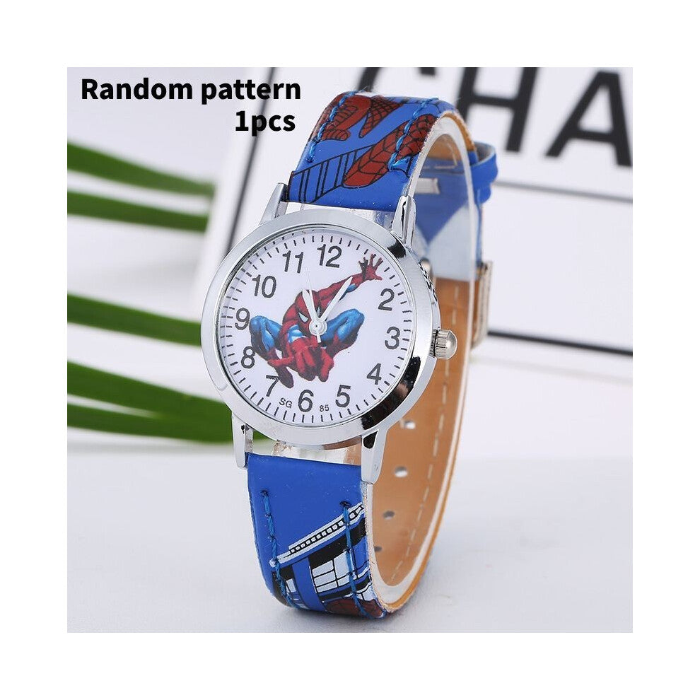 (Dark Blue) Childrens Watches Pu Cartoon Modern Fans Gifts Versatile Fashion