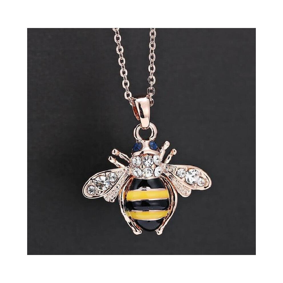 Bee Pop Rhinestone Drop Oil Necklace Collarbone Sweater Decoration Supplies