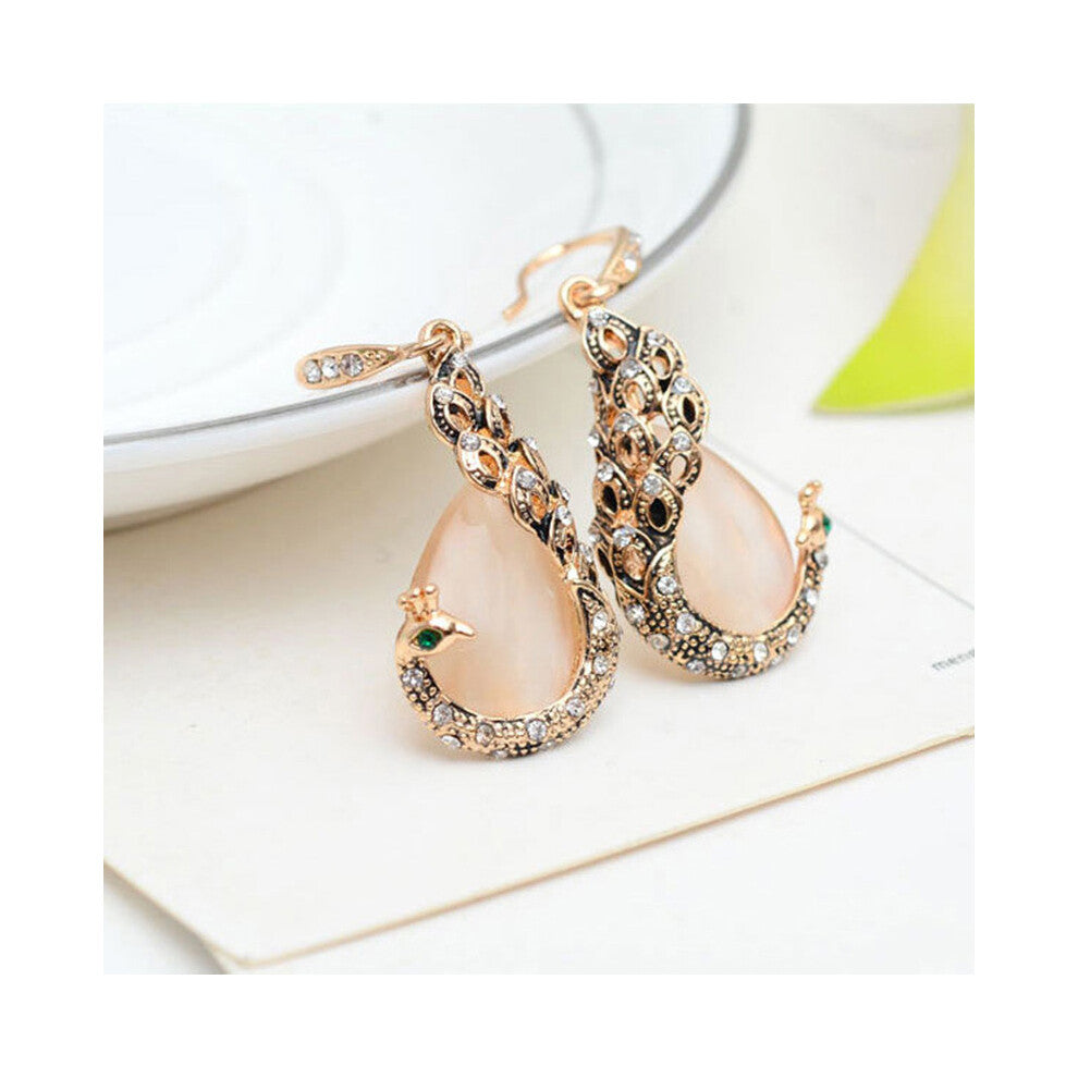 Crystal Women Jewelry Set Luxury Peacock Style Include And Necklace Earrings