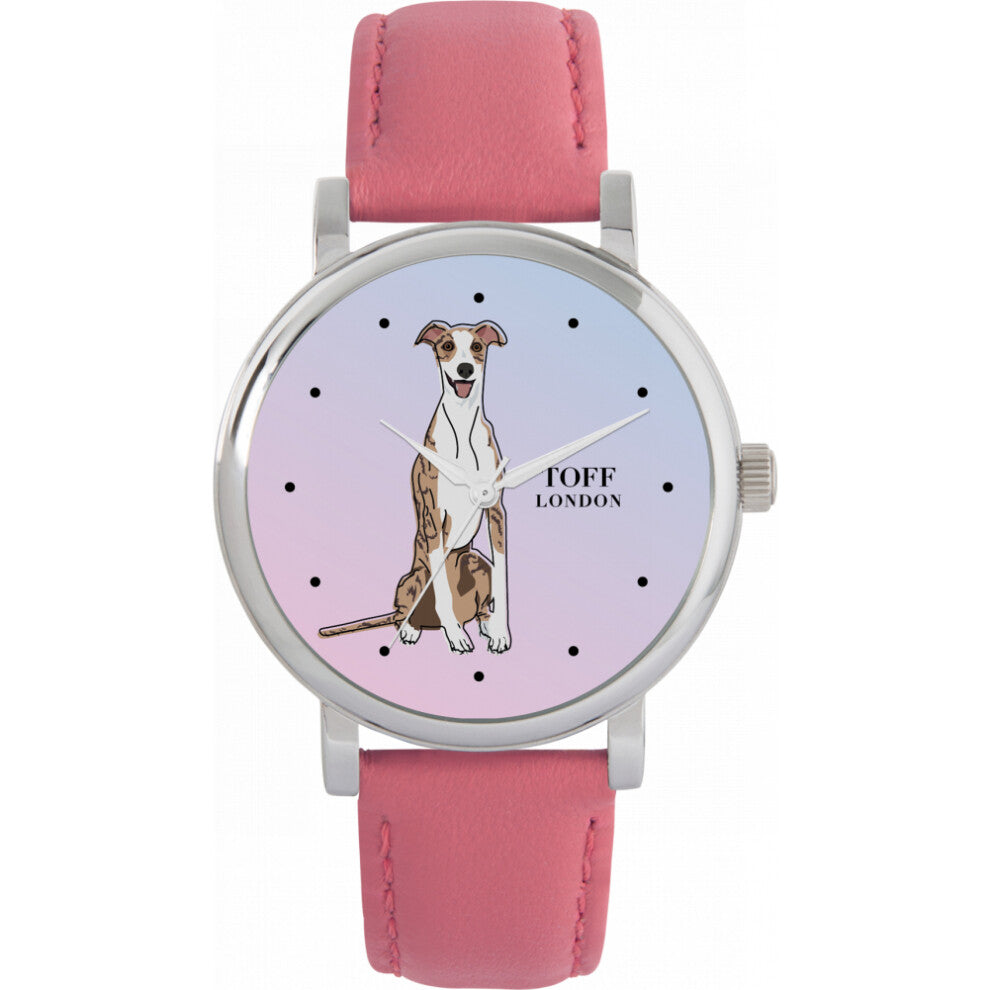 Toff London TLWS-29294 Ladies Striped Beige Whippet Dog Watch