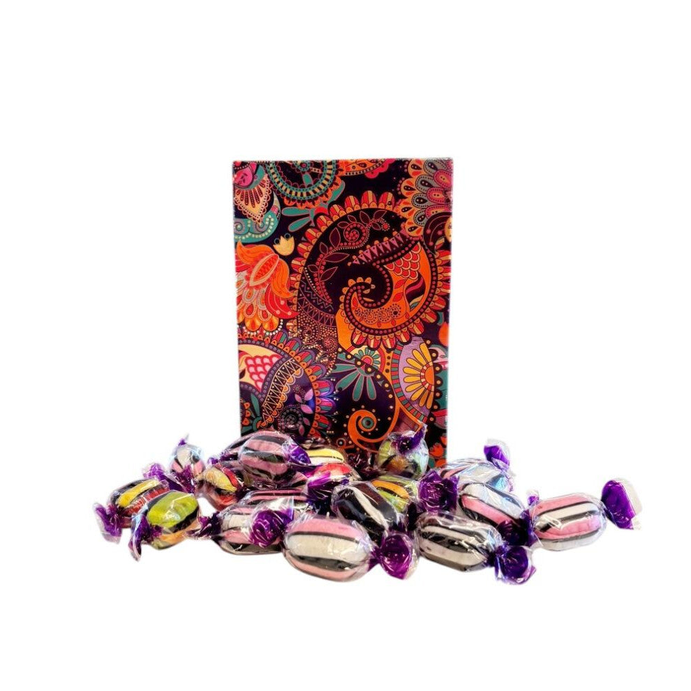 250g Rectangular Box Paisley Pattern of Buchanans Liquorice Assortment Sweets