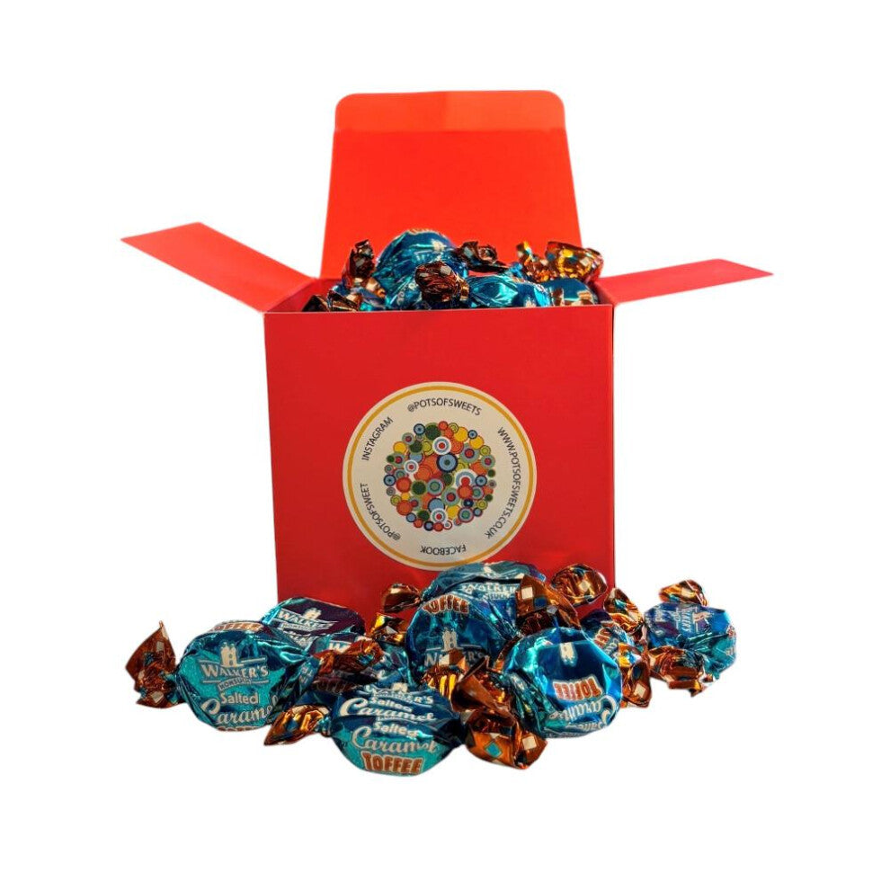 300g Bright Red Box of Walkers Salted Caramel Toffee
