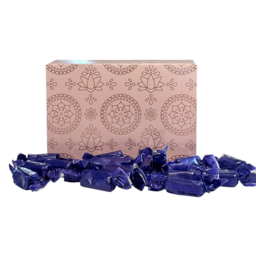 250g Rectangular Box Pink Shimmer Pattern of Sugar Free Liquorice Toffee