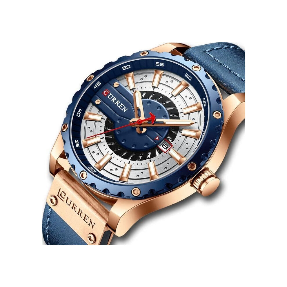 LINGYUE Men Watches Top Brand Fashion Leather Wristwatch Luminous Hands Auto Date Quartz Watch Men