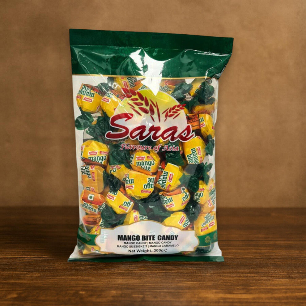 Saras Mango Bite Candy 300g – Sweet & Tangy Mango Chewy Candy