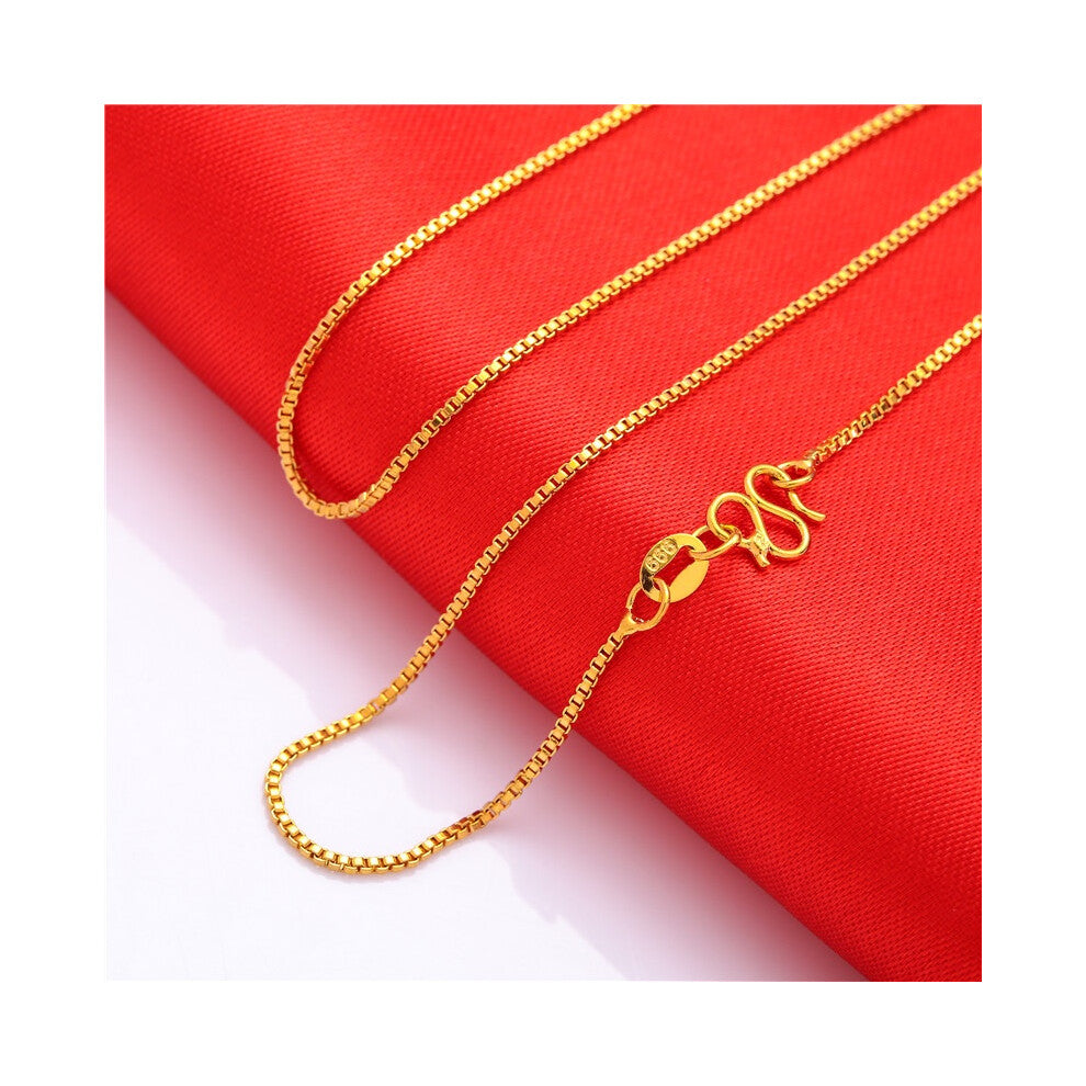 (Fine Section) Gold Plated Brass Classic Personality Thin Necklace Water Gift Wave Chain