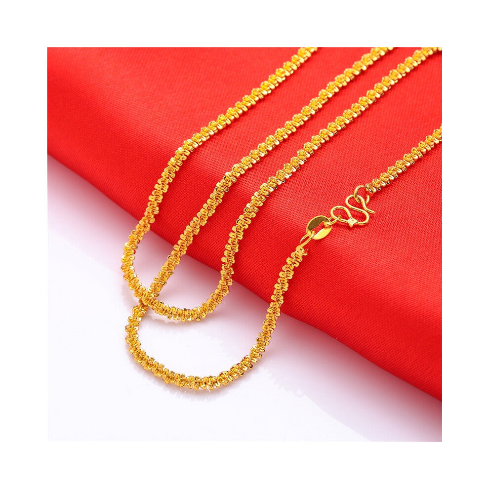 (Caterpillar) Gold Plated Brass Classic Personality Thin Necklace Water Gift Wave Chain