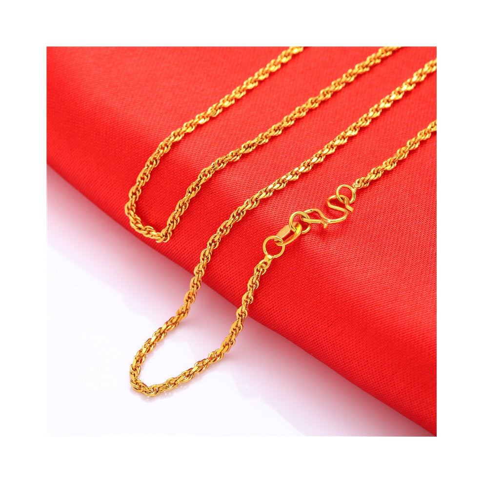(Twist) Gold Plated Brass Classic Personality Thin Necklace Water Gift Wave Chain