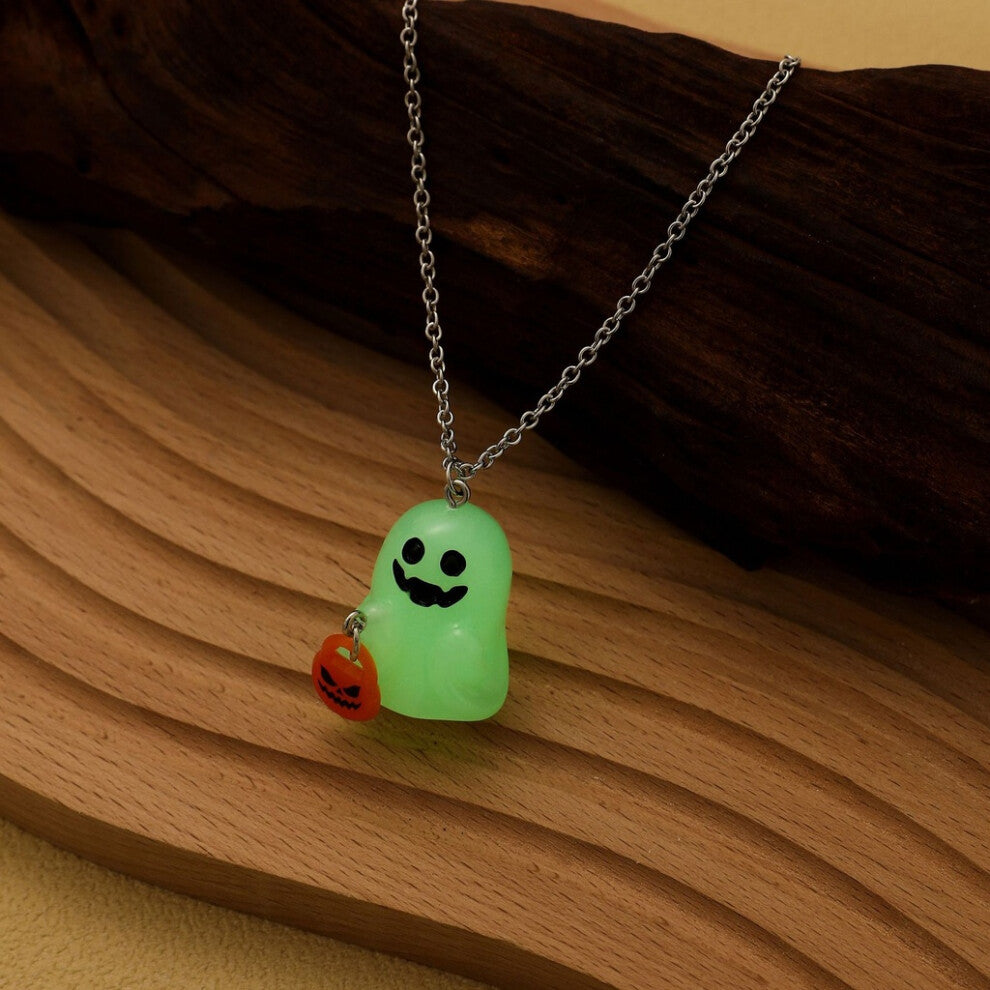 (Pumpkin Ghost Necklace) Glow Whimsical 3d In The Dark Pumpkin Ghost Earrings Perfect Celebrations Halloween For