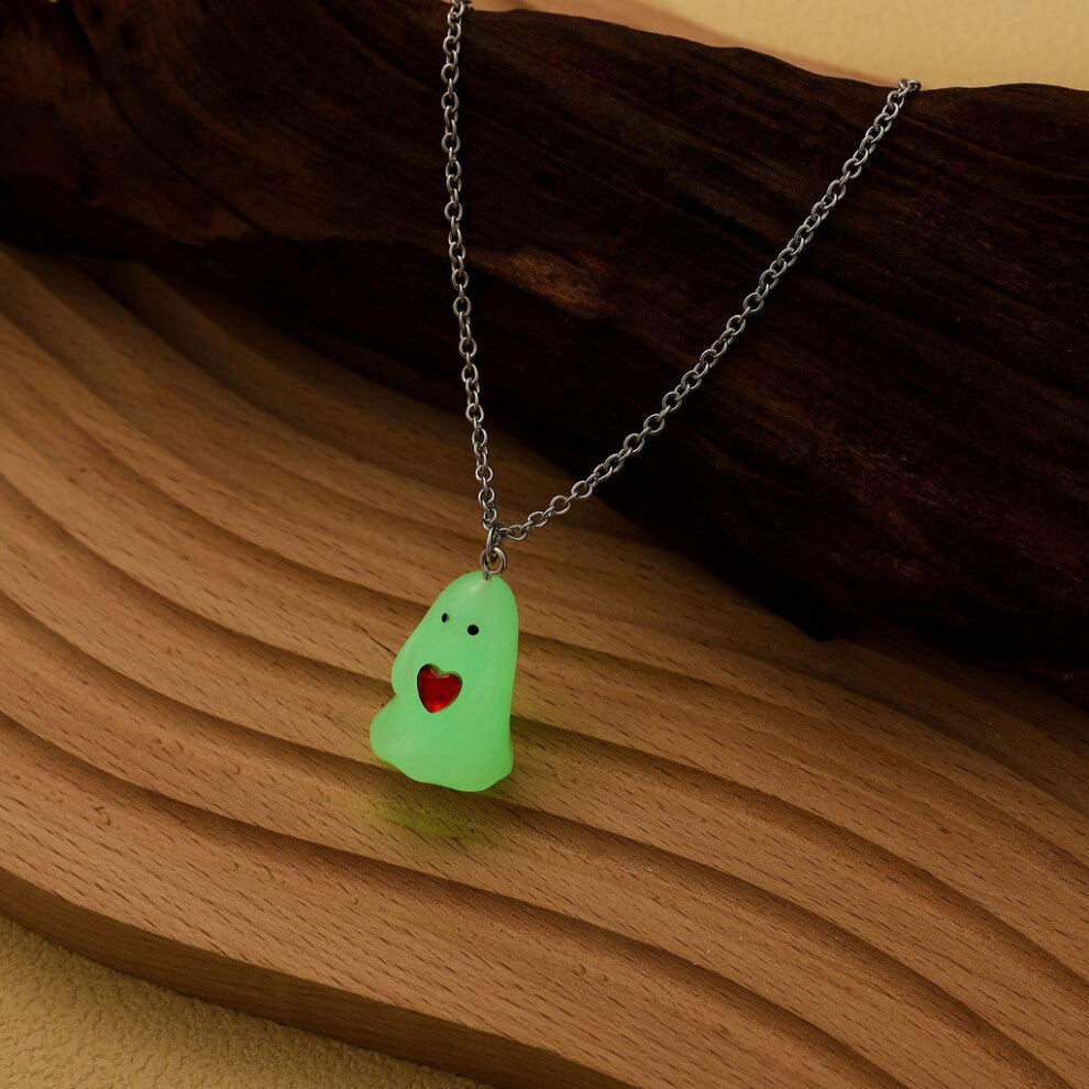 (Heart Ghost Necklace) Glow Whimsical 3d In The Dark Pumpkin Ghost Earrings Perfect Celebrations Halloween For